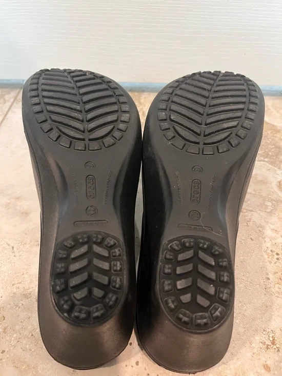 Crocs Frances Mary Jane Wedge Mule Slip On Shoes Black Comfort Women’s Size 9 - Picture 9 of 12